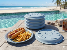 Stackable Poolside Plate & Lid Hybrid - 10.5" Diameter - Sky Blue (8 pack)