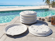 Stackable Poolside Plate & Lid Hybrid - 10.5" Diameter - Cloud Dancer (8 pack)