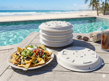Stackable Poolside Plate & Lid Hybrid - 10.5" Diameter - Cloud Dancer (8 pack)